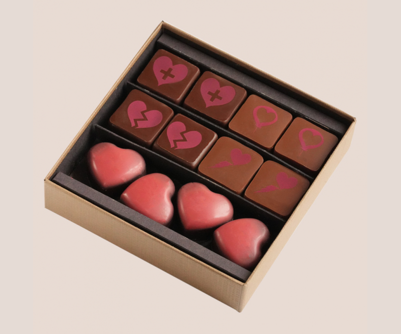 Boite 12 chocolats Saint Valentin