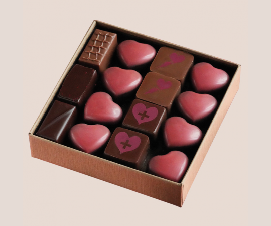 Coffret de 15 chocolats saint valentin