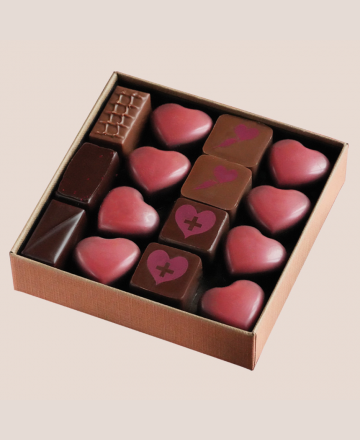 Coffret de 15 chocolats saint valentin