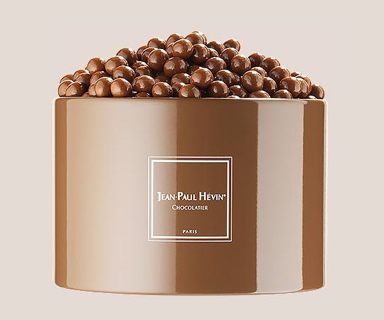 Petite boite métal perle chocolat au lait