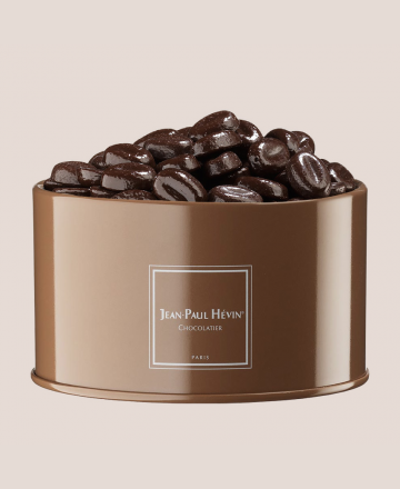 Small chocolate coffee bean metal box