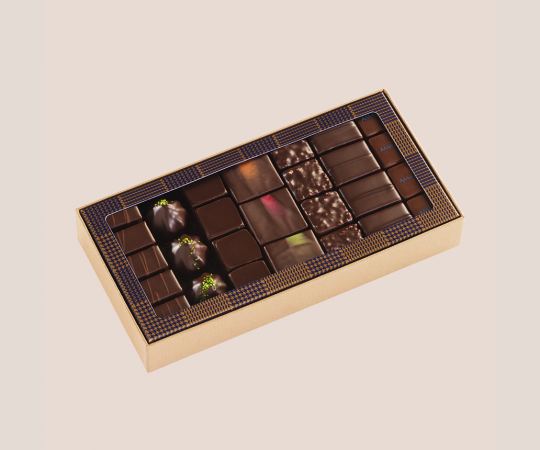 Boite chocolats noirs assortis 260g