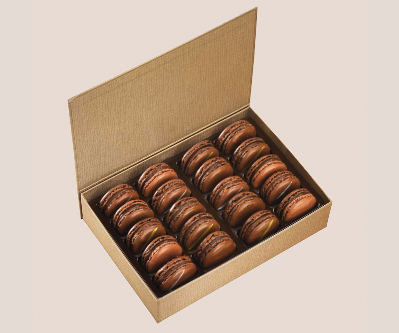 Coffret 20 macarons chocolat